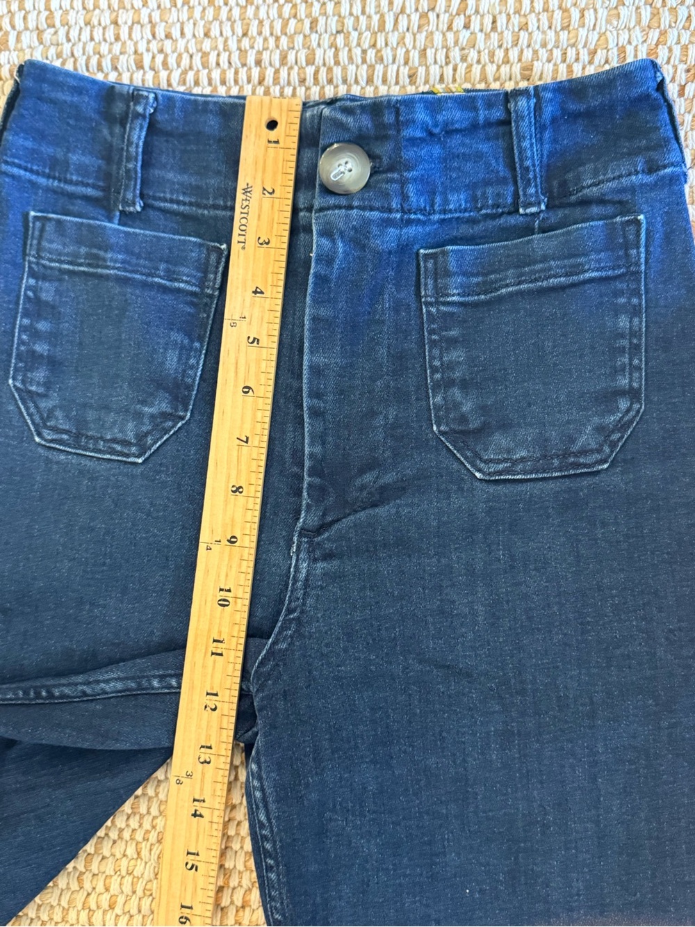 Anthropologie The Colette Denim Cropped Wide-Leg Jeans by Maeve size 27 Dark - Picture 7 of 9